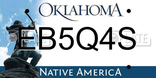 EB5Q4S Oklahoma License Plate