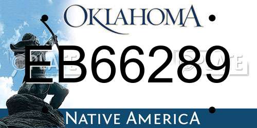 EB66289 Oklahoma License Plate