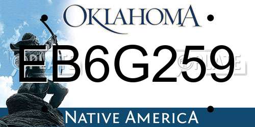 EB6G259 Oklahoma License Plate