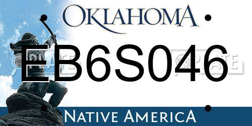 EB6S046 Oklahoma License Plate