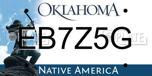 EB7Z5G Oklahoma License Plate