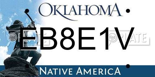 EB8E1V Oklahoma License Plate