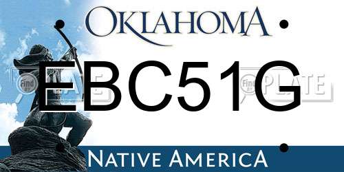 EBC51G Oklahoma License Plate