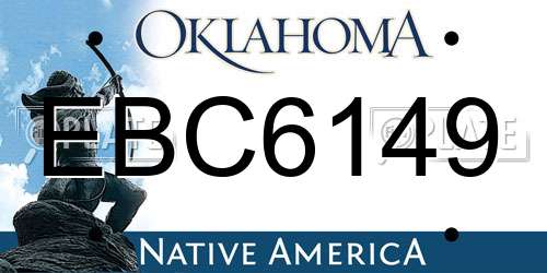 EBC6149 Oklahoma License Plate