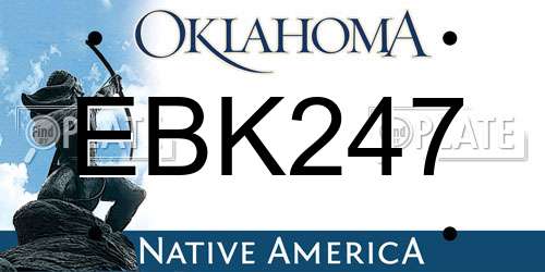 EBK247 Oklahoma License Plate