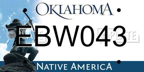 EBW043 Oklahoma License Plate
