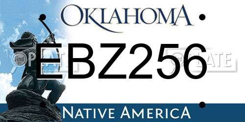 EBZ256 Oklahoma License Plate