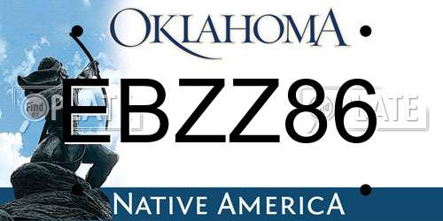 EBZZ86 Oklahoma License Plate