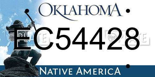 EC54428 Oklahoma License Plate