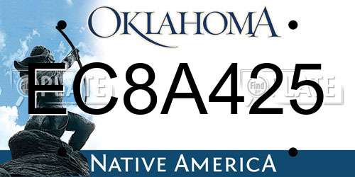 EC8A425 Oklahoma License Plate