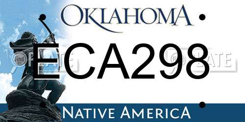 ECA298 Oklahoma License Plate