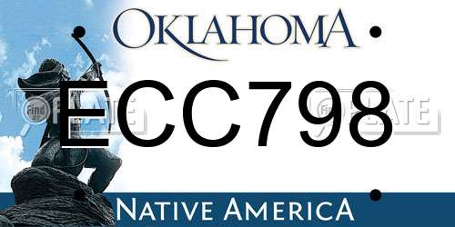 ECC798 Oklahoma License Plate