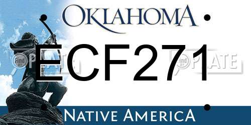 ECF271 Oklahoma License Plate