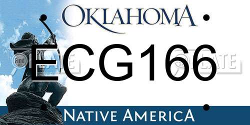 ECG166 Oklahoma License Plate