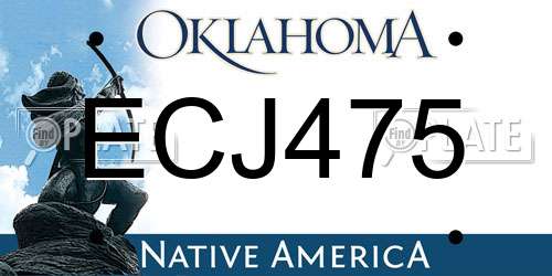 ECJ475 Oklahoma License Plate