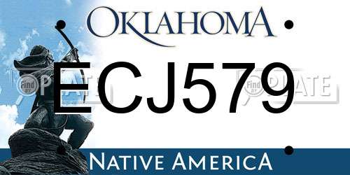 ECJ579 Oklahoma License Plate
