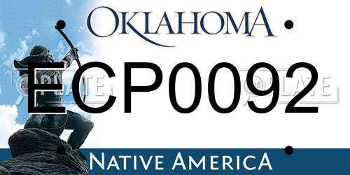 ECP0092 Oklahoma License Plate