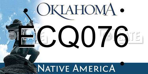 ECQ076 Oklahoma License Plate