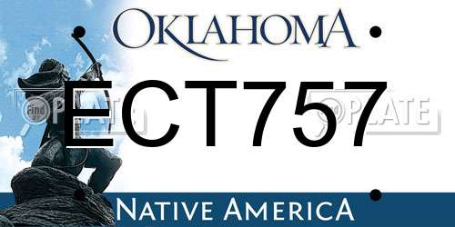 ECT757 Oklahoma License Plate