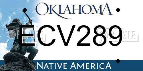 ECV289 Oklahoma License Plate
