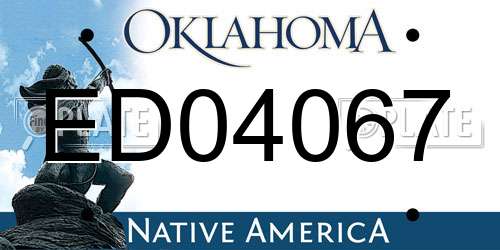 ED04067 Oklahoma License Plate