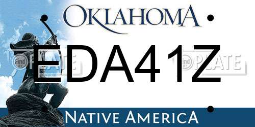 EDA41Z Oklahoma License Plate