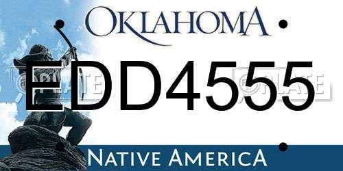 EDD4555 Oklahoma License Plate