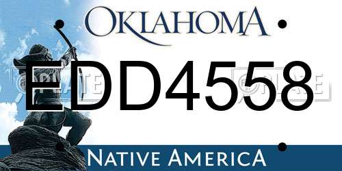EDD4558 Oklahoma License Plate