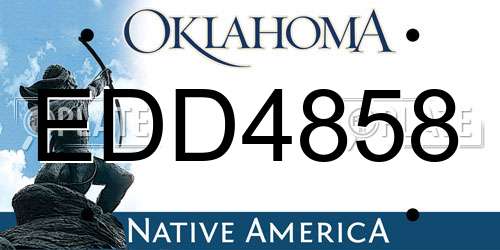 EDD4858 Oklahoma License Plate
