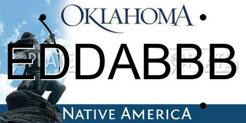 EDDABBB Oklahoma License Plate