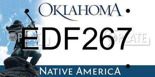 EDF267 Oklahoma License Plate