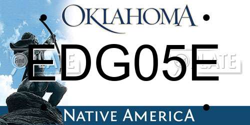 EDG05E Oklahoma License Plate