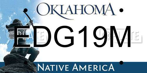 EDG19M Oklahoma License Plate