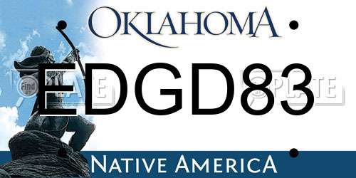 EDGD83 Oklahoma License Plate
