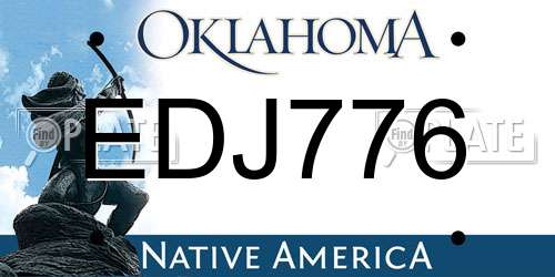 EDJ776 Oklahoma License Plate