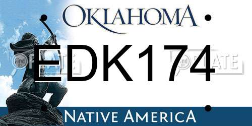 EDK174 Oklahoma License Plate
