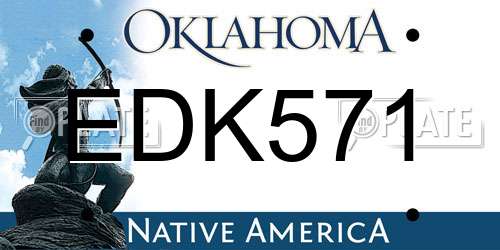 EDK571 Oklahoma License Plate