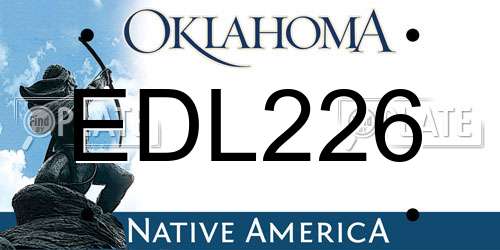 EDL226 Oklahoma License Plate