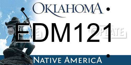 EDM121 Oklahoma License Plate