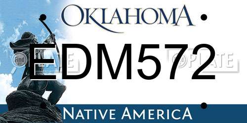 EDM572 Oklahoma License Plate
