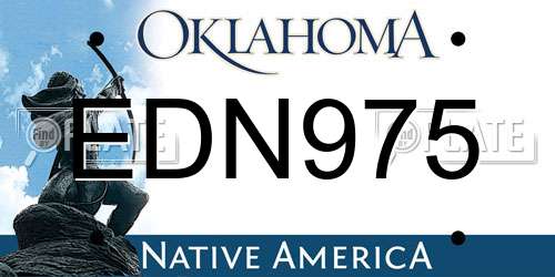 EDN975 Oklahoma License Plate