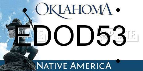 EDOD53 Oklahoma License Plate