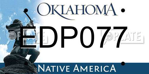 EDP077 Oklahoma License Plate