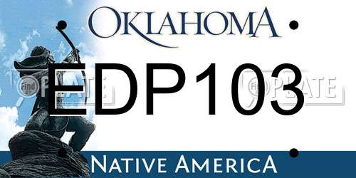 EDP103 Oklahoma License Plate