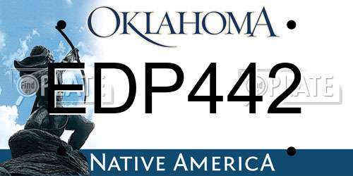 EDP442 Oklahoma License Plate
