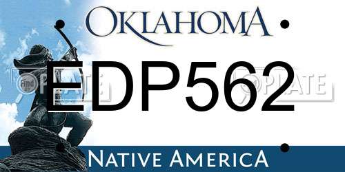 EDP562 Oklahoma License Plate