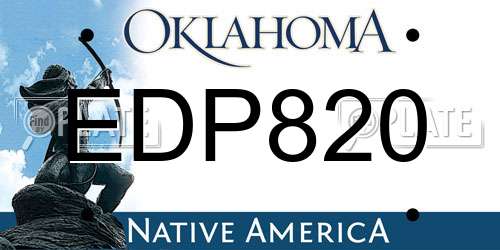EDP820 Oklahoma License Plate
