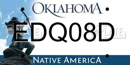 EDQ08D Oklahoma License Plate
