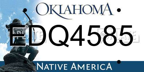 EDQ4585 Oklahoma License Plate