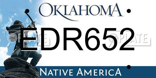 EDR652 Oklahoma License Plate